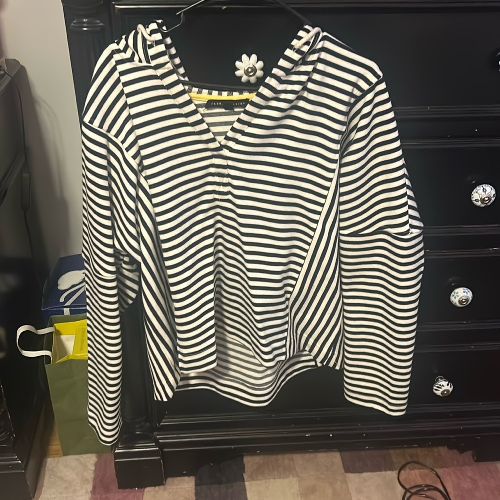 Jane + delancey black and white striped sweater